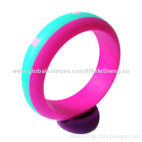 2014 Creative Pretty Food Grade Silicone Bangles, FDA-/SGS-/LFGB-approved